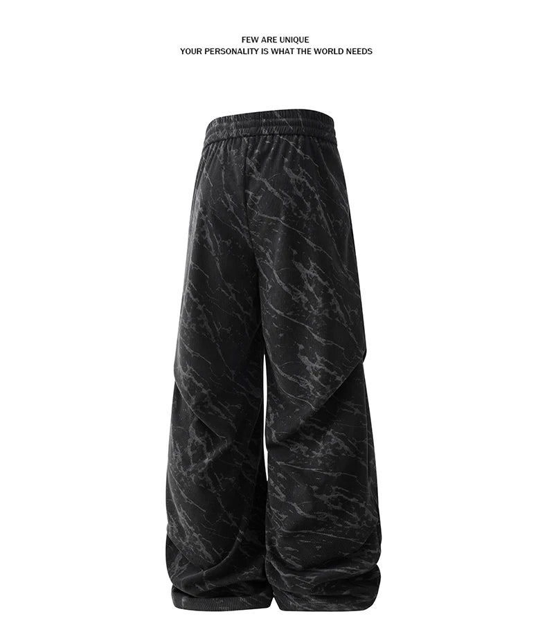 Men’s Corduroy Tie-Dye Cargo Pants Loose Autumn Trousers