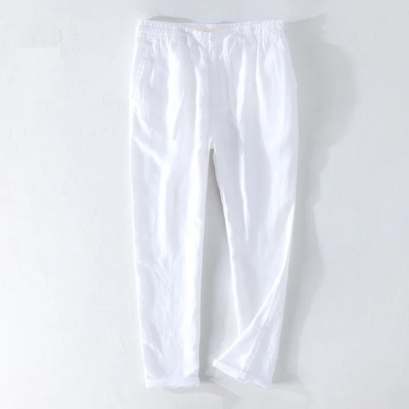 Men’s Linen Dress Pants Casual Loose Summer Trousers