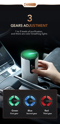 Portable Car Air Purifier Negative Ion Smoke & Odor Remover