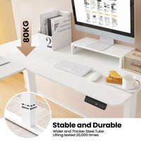 Electric L-Shaped Sit Stand Desk – 140x120cm Adjustable