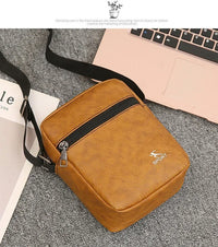 Vintage Messenger Bag Men PU Leather Business Worker Shoulder Bag Brown Black Man Crossbody Bag Male Handbag Gift for Husband