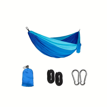 Portable outdoor camping hammock, suitable for backpacking, beach, backyard, garden, hiking, all seasons.