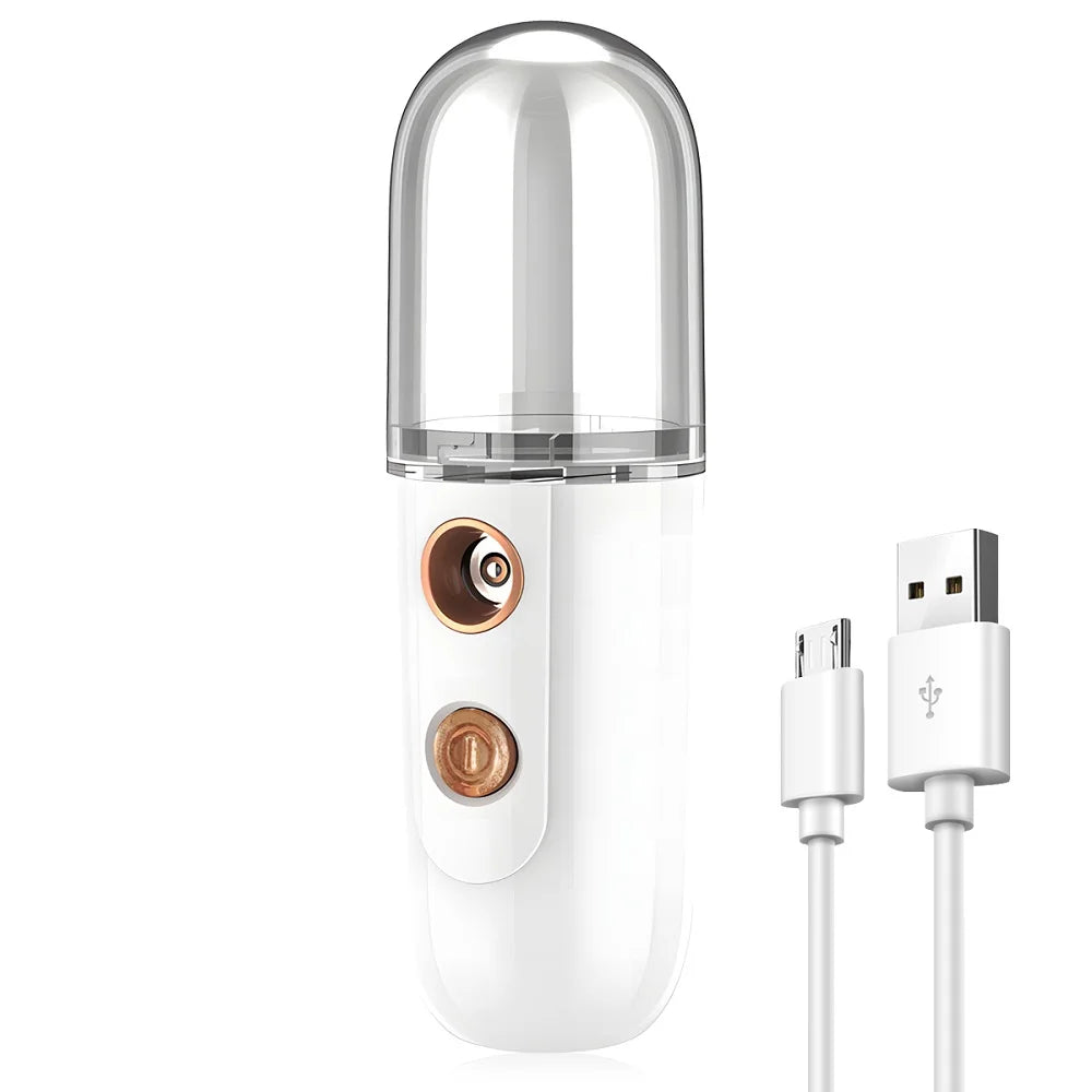 Mini Nano Facial Steamer – Portable Hydrating Mist Sprayer