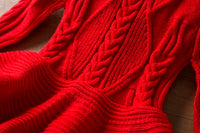 Girls Winter Knitted Christmas Long Sleeve Dress