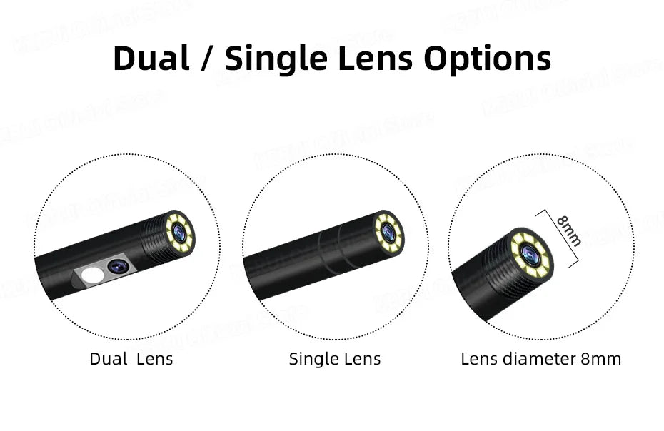 Dual Lens Industrial Endoscope Camera with Screen IP67