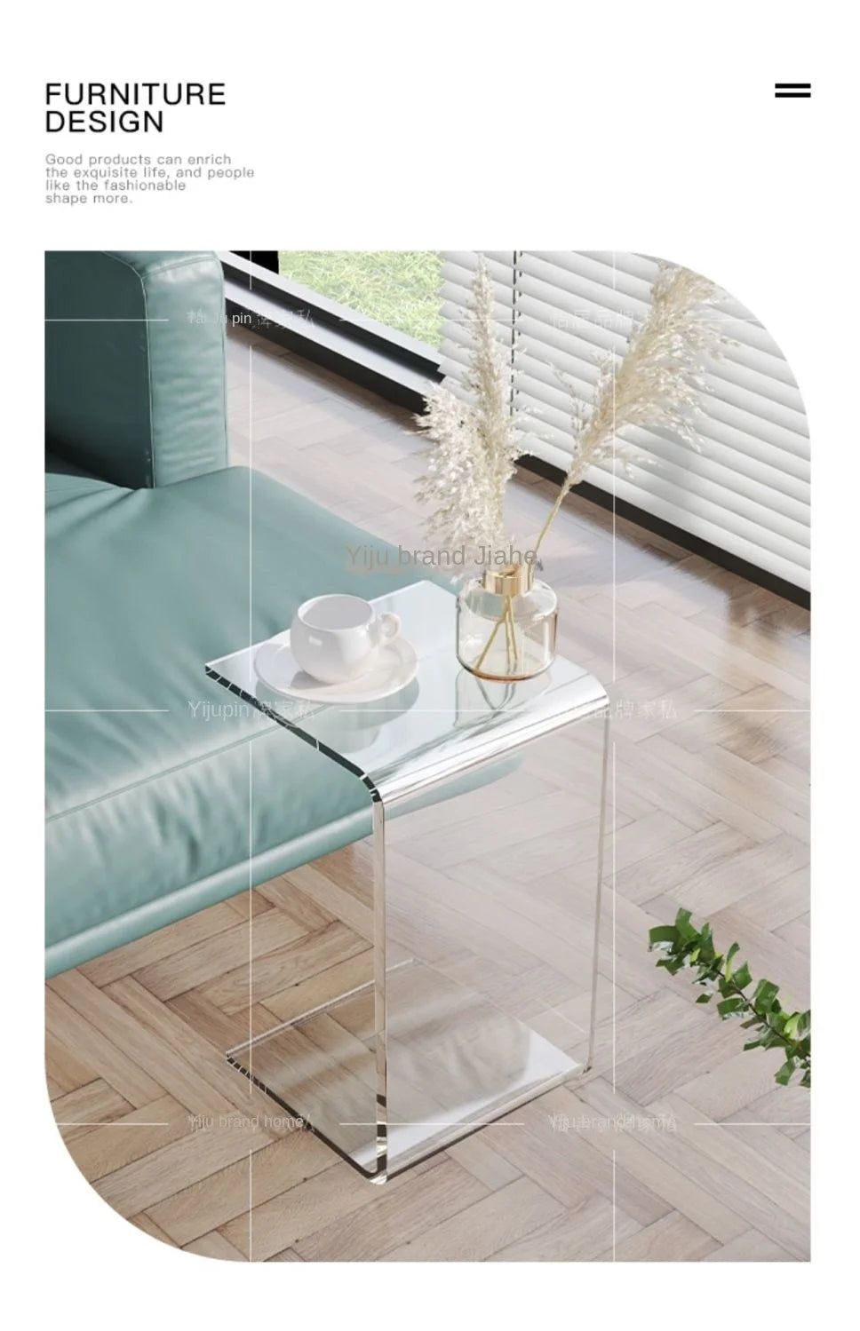 Acrylic Side Table – Modern Transparent Tea Table
