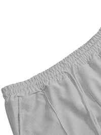 Spring and Autumn Men's Clothing  Waffle Fabric Men's Suit Fashion Casual Zipper and Lapel Long Sleeve POLO Shirt Trousers Suit