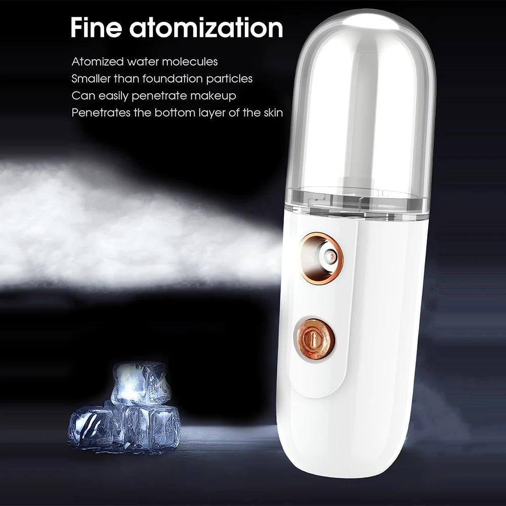Mini Nano Facial Steamer – Portable Hydrating Mist Sprayer