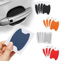 4Pcs Car Door Handle Protective Film Carbon Fiber Stickers
