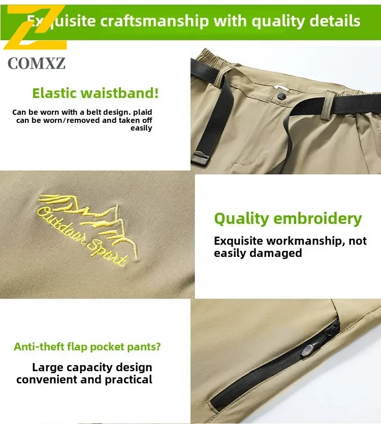 Men’s Outdoor Cargo Pants – Waterproof Detachable Hiking Wear