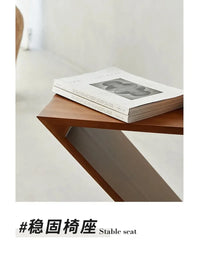 Zigzag Wood Chair Imitation Medieval Designer Z-shaped Dining Chair Creative Backrest Stool Home Nordic Chair for Bedroom