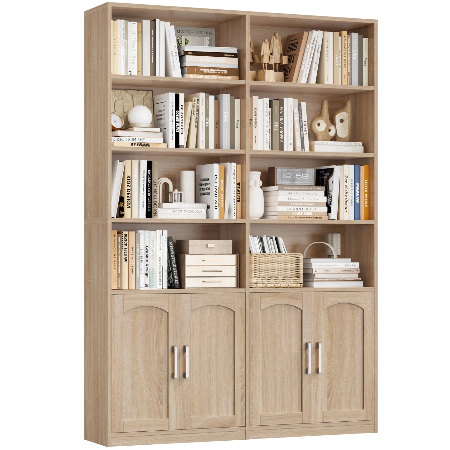 Getone Bookshelf Wardrobe with 12 Compartments & Doors