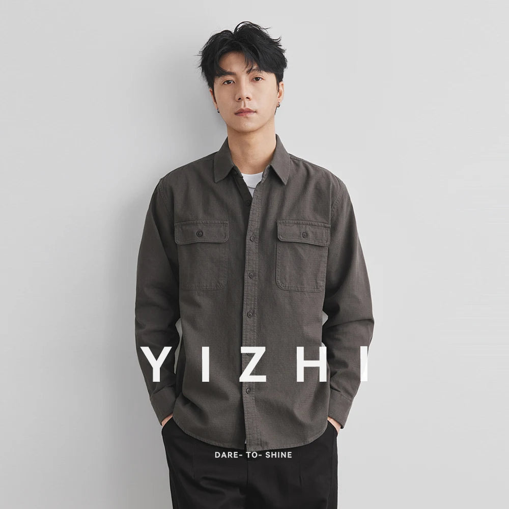 Men’s Cotton Work Shirt Jacket – Autumn Outdoor Safari Style