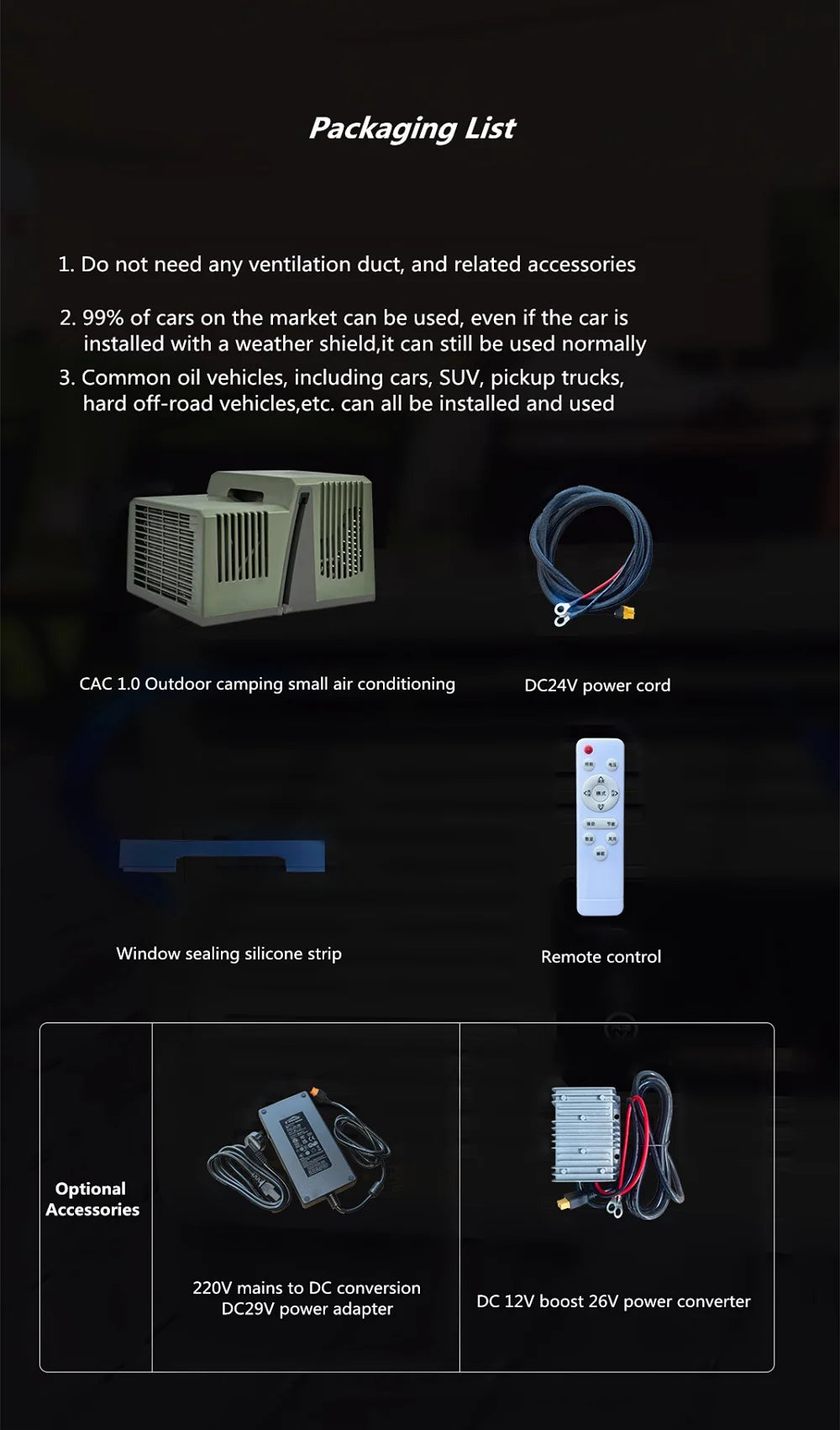 Outdoor Camping No Installation Mobile Air Conditioning Portable Parking Tent No Drainage Mini Refrigeration Air Conditioning