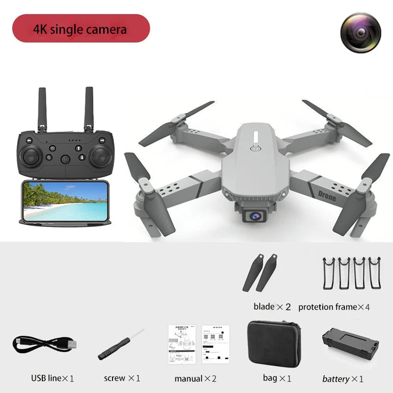 E88 Drone Toy – Dual Camera 4K HD Remote Control
