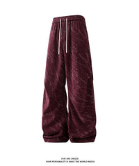 Men’s Corduroy Tie-Dye Cargo Pants Loose Autumn Trousers