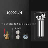 Pre-filter household well water whole house household water purifier 304 stainless steel high flow backwashing water filter