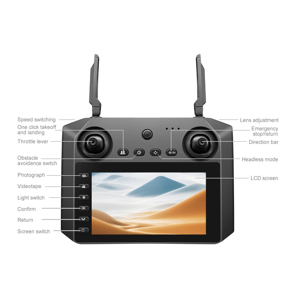 4K Dual Camera Drone – Brushless Motor w/ Screen Remote