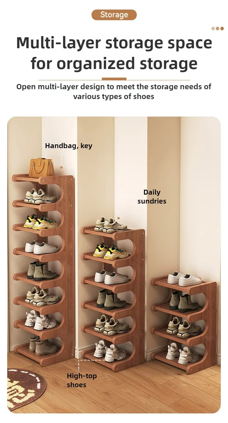 Shoe rack, home dormitory corner, small narrow style, multi-layer storage rack, entrance door, rental shoe cabinet