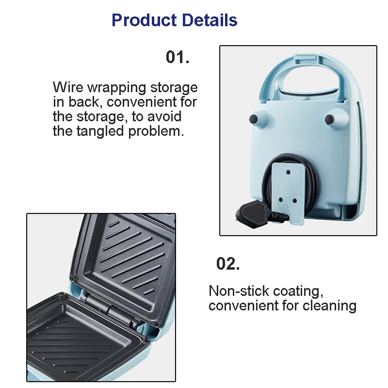 Multifunction Sandwich Maker & Breakfast Toaster 800W