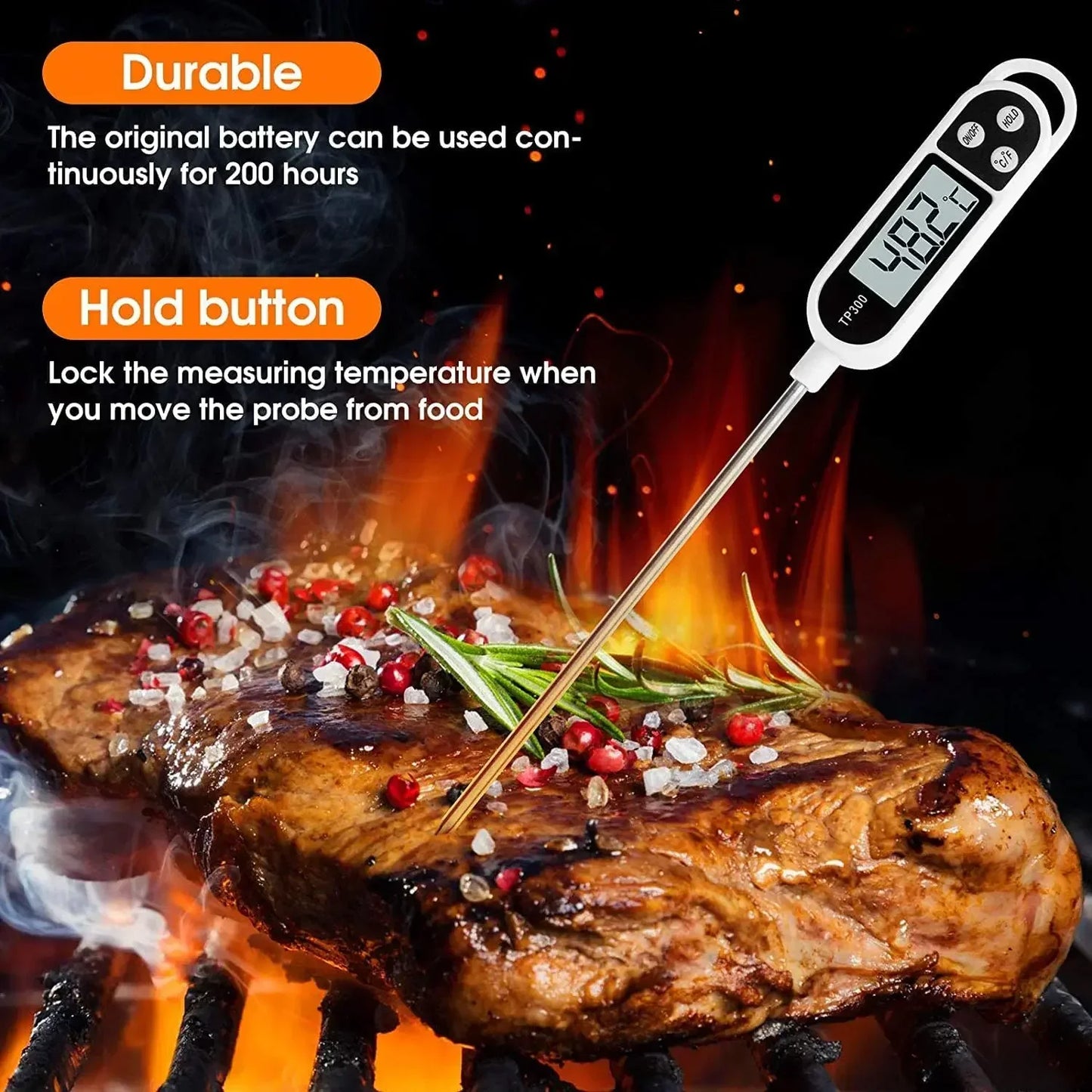 Digital Food Thermometer – LCD Meat & Cooking Tool