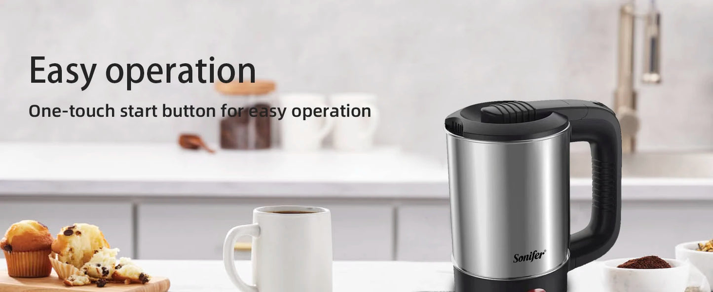 Portable Travel Electric Kettle, Mini Tea/Coffee Pot,Compact & Durable. Perfect for Travel