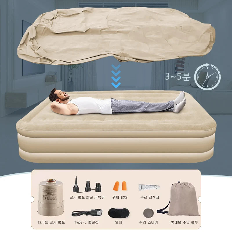 Double Inflatable Bed – Thickened Portable Air Mattress