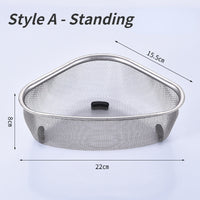 Stainless Steel Triangle Sink Drain Basket Strainer