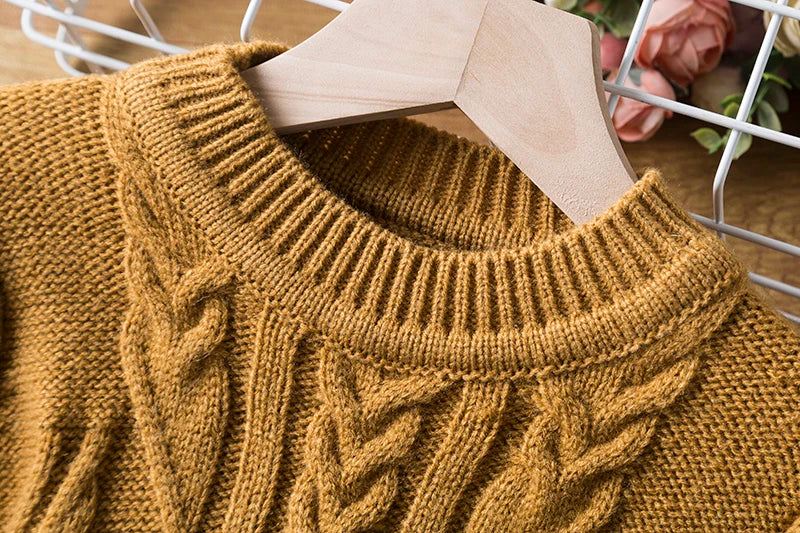 Girls Winter Knitted Christmas Long Sleeve Dress