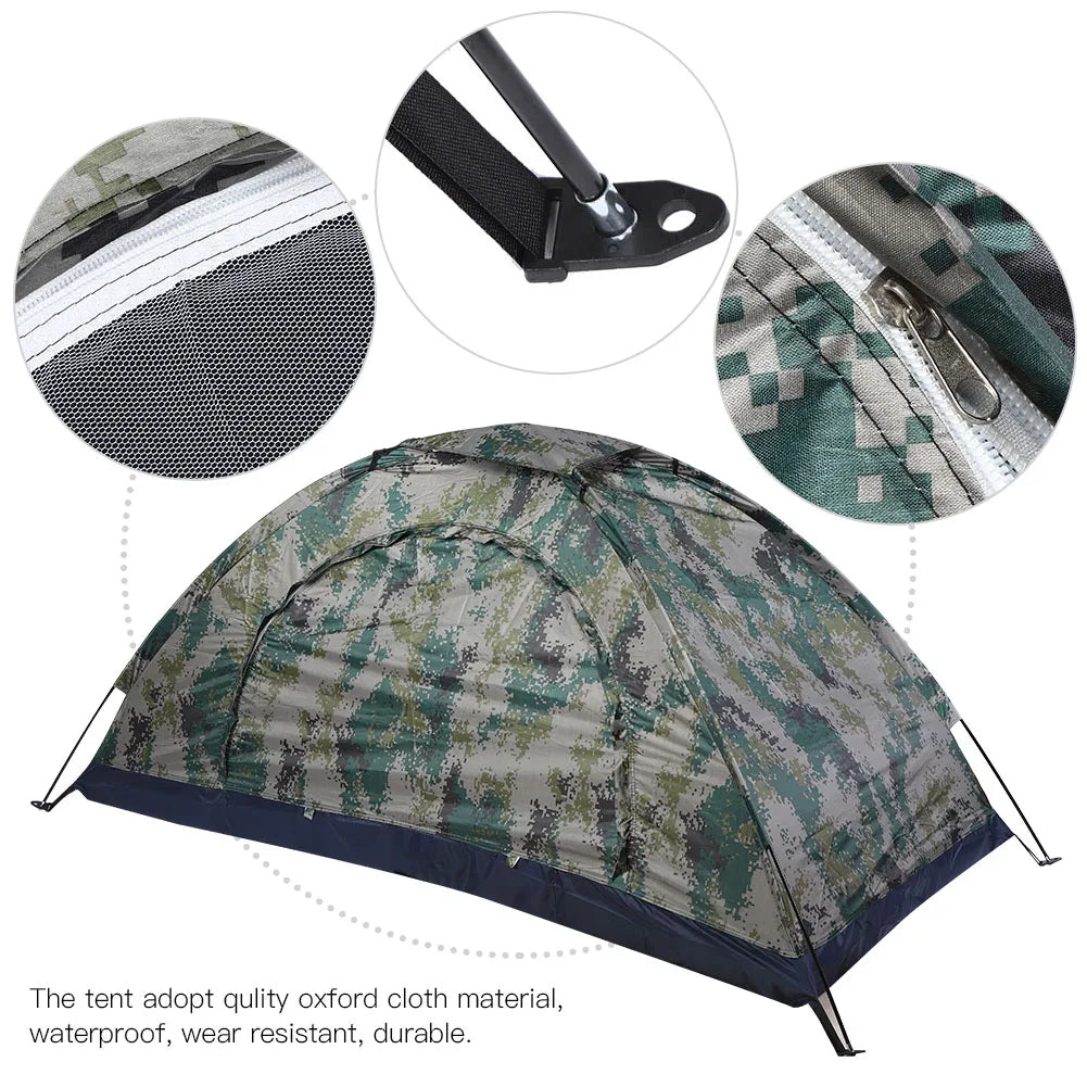 Single-Person Camping & Fishing Tent Windproof Canvas