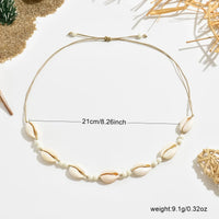 Shell Bead Pendant Necklace – Handmade Adjustable Beach