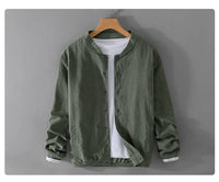 Men’s Cotton Linen Jacket – Casual Travel Stand Collar