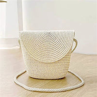 Girls’ Woven Straw Crossbody Shoulder Messenger Bag
