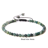4MM Natural Stone Beaded Bracelet – Adjustable Unisex Quartz