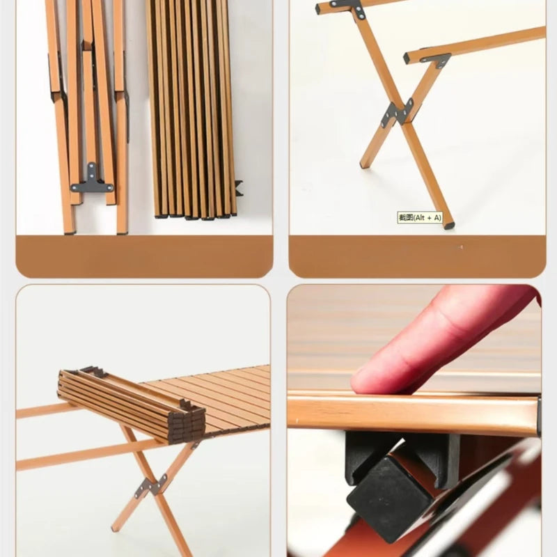 Camping Folding Table Portable Parasol Table