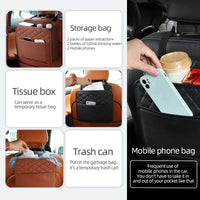 Leather Car Seat Storage Bag – Organizer & Garbage Holder