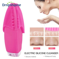 Silicone Face Cleansing Brush Electric Sonic Facial Deep Cleaning Brush Waterproof High-Frequency Vibrating Massager Skin Care