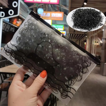 Black Elastic Hair Bands – High-Elastic Ponytail Rings