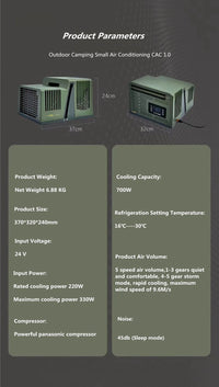 Outdoor Camping No Installation Mobile Air Conditioning Portable Parking Tent No Drainage Mini Refrigeration Air Conditioning