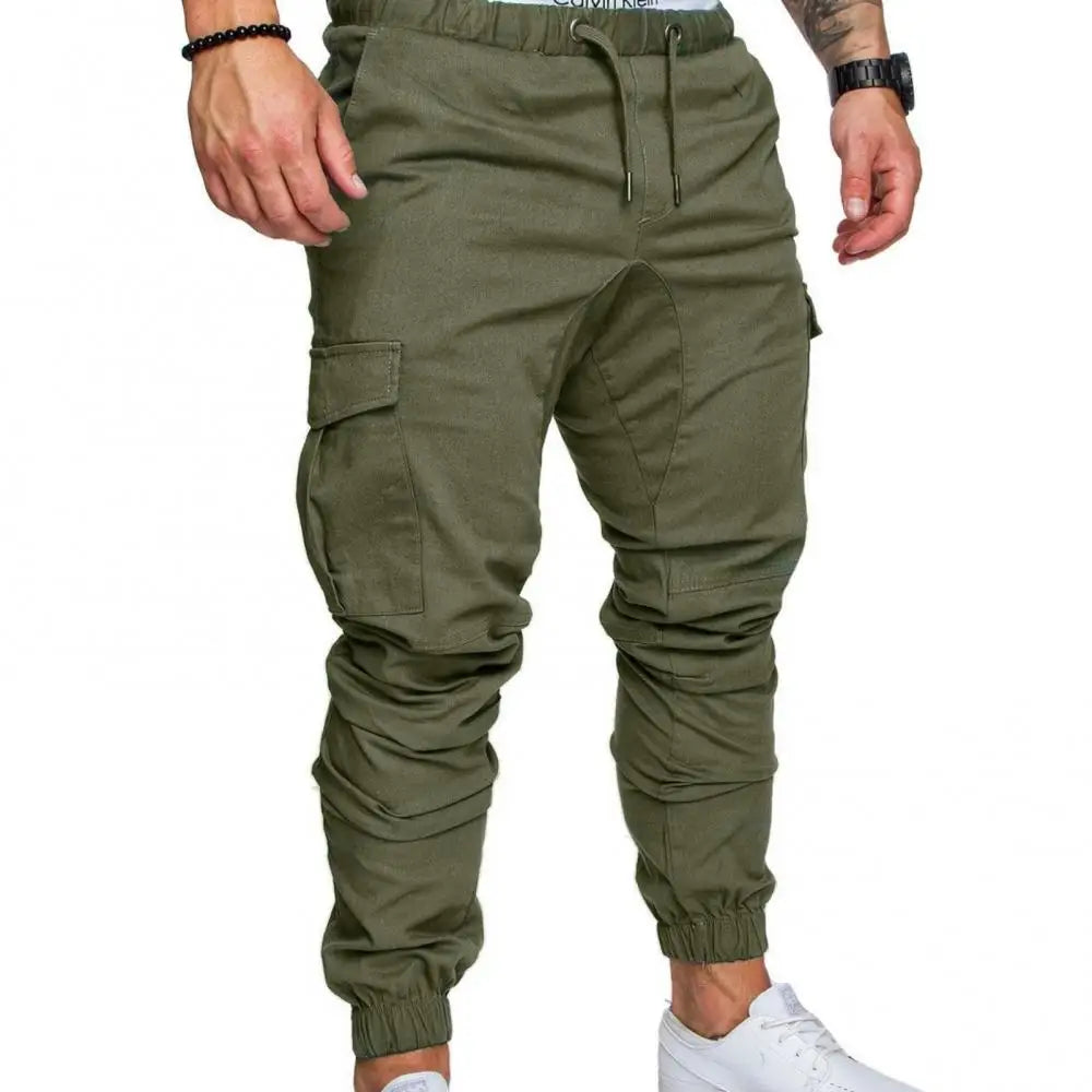 Men’s Cargo Pants with Pockets & Drawstring