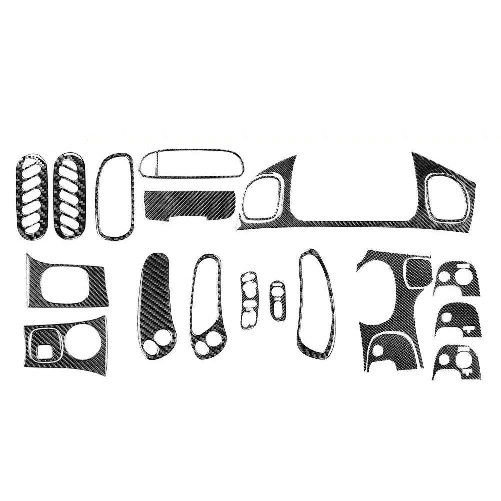 Carbon Fiber Car Trim Cover Black Interior Protection