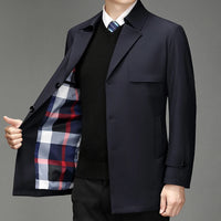 Trench Coat – Business Casual Single Breasted Jacket