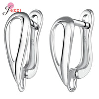 Trendy 925 Sterling Silver Earring Hooks For DIY Jewelry Makings Cubic Zirconia Earring Clasps Accessories