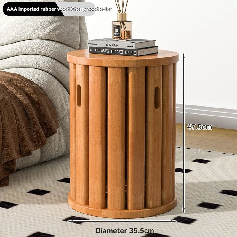 Stackable stool, modern dining table stool, natural wood, new Chinese style solid wood round stool