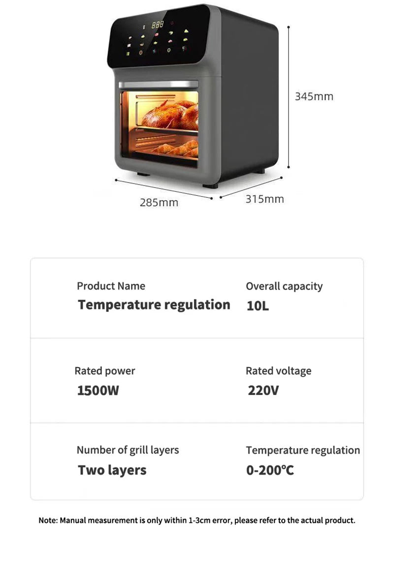 10L Large Electric Air Fryer Oven Oil-Free