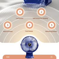 Xiaomi Youpin Clip-on Fan 5 Speed Quiet Rechargeable Desktop Portable Air Circulator Wireless Fan With LED Light Camping Home