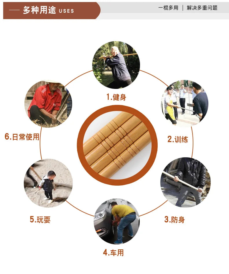 Philippine Short Stick for Self Defense, Martial Arts, Solid Wood Vine