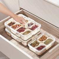 Multi-Grid Kitchen Spice Storage Box Sealed