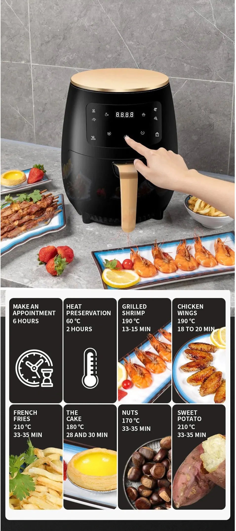 6L Air Fryer with Touch Screen
