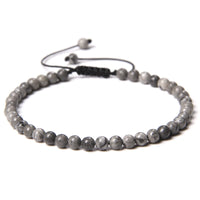 4MM Natural Stone Beaded Bracelet – Adjustable Unisex Quartz